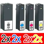8 Pack Compatible Lexmark #100XL Ink Cartridge Set High Yield (2BK,2C,2M,2Y) 14N1069A 14N1070A 14N1071A 14N1068A