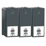 3 x Compatible Lexmark #100XL Black Ink Cartridge High Yield 14N1068A
