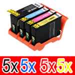 20 Pack Compatible Lexmark #150XL Ink Cartridge Set High Yield (5BK,5C,5M,5Y) 14N1615AAN 14N1616AAN 14N1618AAN 14N1614AAN
