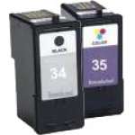 2 Pack Compatible Lexmark #34 #35 Black & Colour Ink Cartridge High Yield 18C0034 18C0035