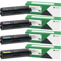 4 Pack Genuine Lexmark CX331 20N3HK/C/M/Y Toner Cartridge Set High Yield Return Program