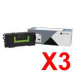 3 x Genuine Lexmark MX721 MX722 MS823 MS826 MX826 58D6X0E Toner Cartridge Extra High Yield Return Program