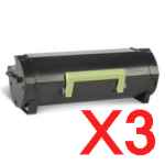 3 x Genuine Lexmark MX310 MX410 MX511 MX611 603H Toner Cartridge High Yield Return Program