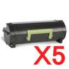 5 x Genuine Lexmark MX310 MX410 MX511 MX611 603H Toner Cartridge High Yield Return Program
