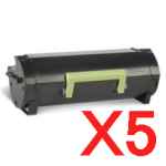 5 x Genuine Lexmark MX310 MX410 MX511 MX611 603H Toner Cartridge High Yield Return Program