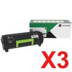 3 x Genuine Lexmark MS531 MS631 MS632 MX532 MX632 66S1000 Toner Cartridge Return Program