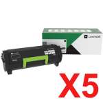 5 x Genuine Lexmark MS531 MX532 66S1H00 Toner Cartridge High Yield Return Program