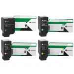 4 Pack Genuine Lexmark CS730 CX730 71C1HK/C/M/Y Toner Cartridge Set High Yield Return Program
