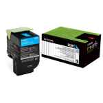 1 x Genuine Lexmark CX310 CX410 CX510 808C Cyan Toner Cartridge Return Program