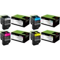 4 Pack Genuine Lexmark CX310 CX410 CX510 808K/C/M/Y Toner Cartridge Set Return Program