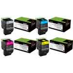 4 Pack Genuine Lexmark CX310 CX410 CX510 808K/C/M/Y Toner Cartridge Set Return Program