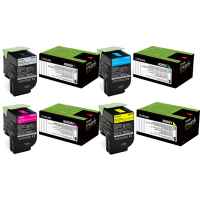 4 Pack Genuine Lexmark CX310 CX410 CX510 808K/C/M/Y Toner Cartridge Set Return Program