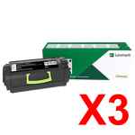 3 x Genuine Lexmark B3442 MB3442 B346000 Toner Cartridge Return Program