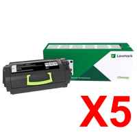 5 x Genuine Lexmark B3442 MB3442 B346000 Toner Cartridge Return Program