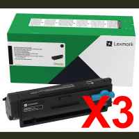 3 x Genuine Lexmark B3442 MB3442 B346H00 Toner Cartridge High Yield Return Program