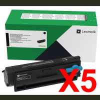 5 x Genuine Lexmark B3442 MB3442 B346H00 Toner Cartridge High Yield Return Program