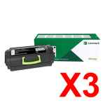 3 x Genuine Lexmark B3442 MB3442 B346X00 Toner Cartridge Extra High Yield Return Program