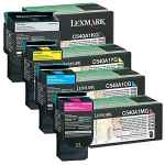 4 Pack Genuine Lexmark C540 C543 C544 C546 X543 X544 X546 X548 Toner Cartridge Set Return Program
