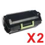 2 x Compatible Lexmark MS810 MS811 MS812 523H Toner Cartridge High Yield 52D3H00