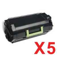 5 x Compatible Lexmark MS810 MS811 MS812 523H Toner Cartridge High Yield 52D3H00