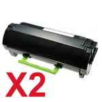 2 x Compatible Lexmark MS421 MS521 MS622 MX421 MX522 MX622 Toner Cartridge 56F6000
