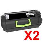 2 x Compatible Lexmark MX722 MS823 MS826 MX826 Toner Cartridge Ultra High Yield 58D6U0E