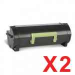 2 x Compatible Lexmark MX310 MX410 MX511 MX611 603H Toner Cartridge High Yield 60F3H00