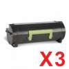 3 x Compatible Lexmark MX310 MX410 MX511 MX611 603H Toner Cartridge High Yield 60F3H00