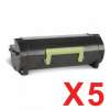 5 x Compatible Lexmark MX310 MX410 MX511 MX611 603H Toner Cartridge High Yield 60F3H00