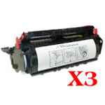 3 x Compatible Lexmark T640 T642 T644 Toner Cartridge High Yield 64017HR 64037HR