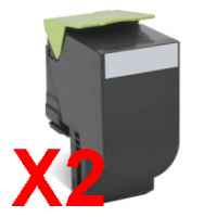 2 x Compatible Lexmark CS310 CS410 CS510 708HK Black Toner Cartridge High Yield 70C8HK0