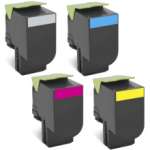 4 Pack Compatible Lexmark CS725 Toner Cartridge Set High Yield 74C6HC0 74C6HK0 74C6HM0 74C6HY0