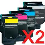 2 Lots of 4 Pack Compatible Lexmark C540 C543 C544 C546 X544 X546 Toner Cartridge Set High Yield C540H1KG C540H1CG C540H1MG C540H1YG