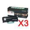 3 x Genuine Lexmark E260 E360 E460 E462 Toner Cartridge Return Program