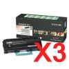 3 x Genuine Lexmark X264 X363 X364 Toner Cartridge High Yield Return Program