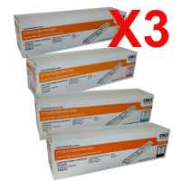 3 Lots of 4 Pack Genuine OKI C110 C130 MC160 Toner Cartridge Set High Yield