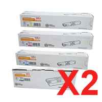 2 Lots of 4 Pack Genuine OKI C510 C530 MC561 Toner Cartridge Set