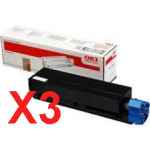3 x Genuine OKI B401 MB451 Toner Cartridge High Yield