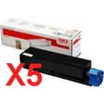 5 x Genuine OKI B401 MB451 Toner Cartridge High Yield