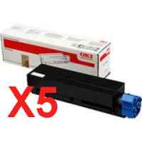 5 x Genuine OKI B401 MB451 Toner Cartridge High Yield