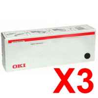 3 x Genuine OKI C833 C833n Black Toner Cartridge