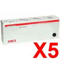 5 x Genuine OKI C833 C833n Black Toner Cartridge