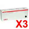 3 x Genuine OKI C532 MC563 MC573 Black Toner Cartridge