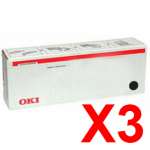 3 x Genuine OKI C532 MC563 MC573 Black Toner Cartridge