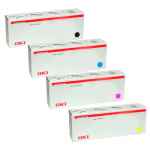 4 Pack Genuine OKI C332 MC363 Toner Cartridge Set