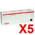 5 x Genuine OKI C332 MC363 Black Toner Cartridge