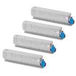 4 Pack Genuine OKI C834 C834nw C834ndw Toner Cartridge Set