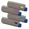 4 Pack Genuine OKI C610 Toner Cartridge Set