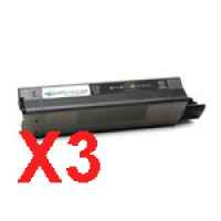 3 x Compatible OKI C5100 C5200 C5300 C5400 Black Toner Cartridge 