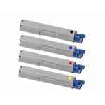 4 Pack Compatible OKI C5800 C5900 C5550 Toner Cartridge Set